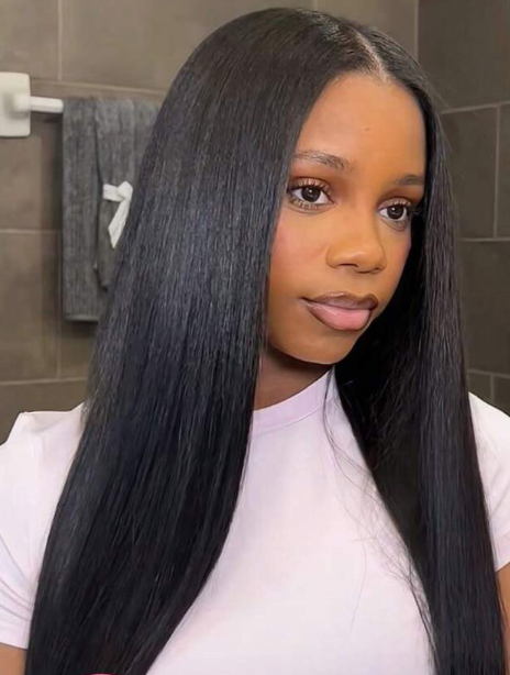 Transparent Lace Straight 13 X 4 Lace Front Wigs Human Hair Lace Frontal Closure Natural Black Color Wigs With Baby Hair Pre Plucked Natural Hairline Wig